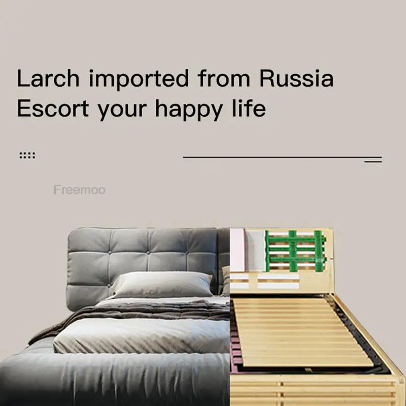 Modern Minimalist Double Bed Bedroom Furniture King Size Bed Technology Frosted Cloth Queen Size Frame Home Furniture