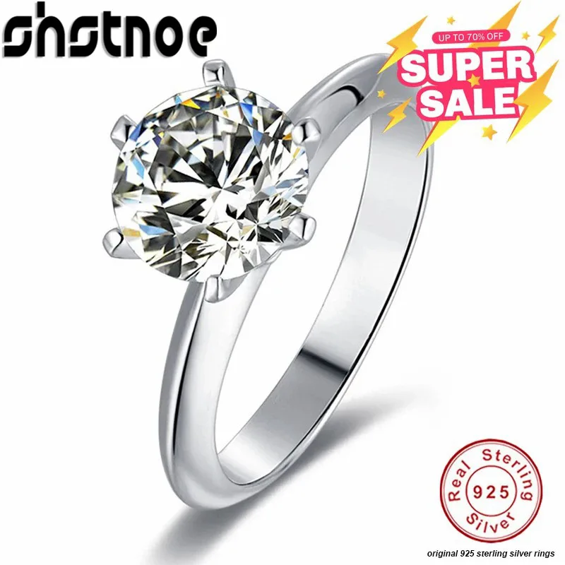 

Moissanita Anillos 100% 925 Sterling Silver Rings for Women Moissanite Diamonds Bague with GRA Certificate Wedding Fine Jewelry