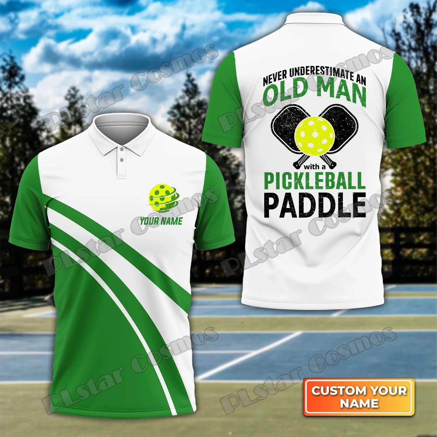 Pickleball Personalisierter Name 3D-gedrucktes Premium-Herren-Poloshirt Sommer Street Casual Poloshirt Geschenk für Pickleball-Spieler WK67 – Detail 13