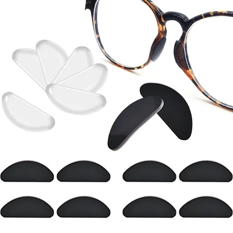 25 Pairs Glasses Nose Pads Adhesive Silicone Nose Pads Non-slip Clear Black Thin Nosepads for Glasses Eyeglasses Accessories 2