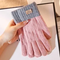 Women Men Warm  Screen Gloves Stretch Knit Mittens Wool Full Finger Guantes Female Crochet Glove - Image 6