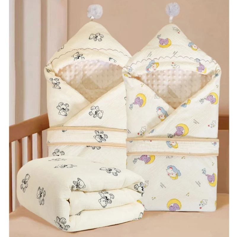 Newborns Baby Blanket Thick Warm Receiving Blankets Comfortable Swaddles Wrap Soft Breathable Quilts Bedding Stuff 066B
