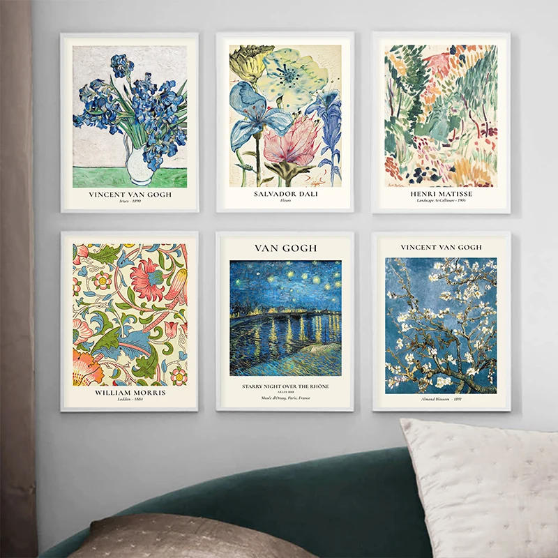 

Настенная картина Ван Гога из серии «Звездные вазы», винтажная Картина на холсте с цветами для украшения гостиной и дома