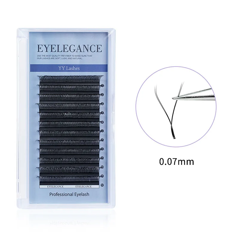 

EYELEGANCE 2D YY Lash Extensions C/CC/DD/D Curl Y Shape Lashes Individual Eyelash Extension Lashes Natural Soft Eyelashes