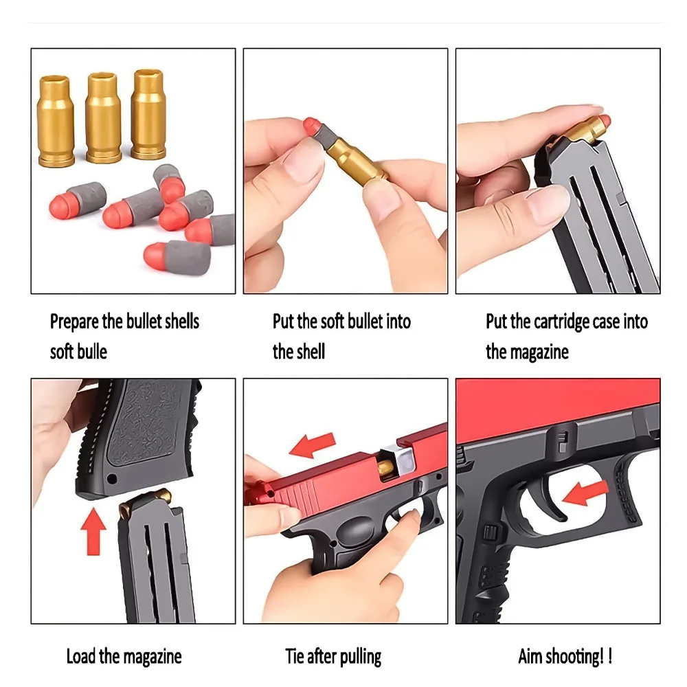 Soft Bullets Toy Gun Foam Blaster With EVA Darts Shooting Games Education Toy For 6,7,8,9,14+ Kids Boys Gifts 4