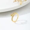 Women Adjustable Nail Ring Korean Fashion Punk Cubic Zirconia Ring Daily Simple Jewelry 2