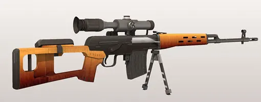 SVD Sniper Rifle 3D Paper Model Gun Assembly Handmade DIY Puzzle Toy 3d paper model military gun toy