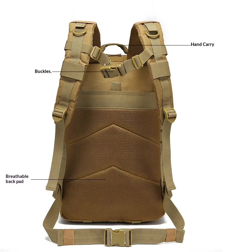 45L Taktischer Rucksack Taktischer Angriffsrucksack 3-Tage-Notfallrucksack Wander- und Trekkingrucksack – Detail 5