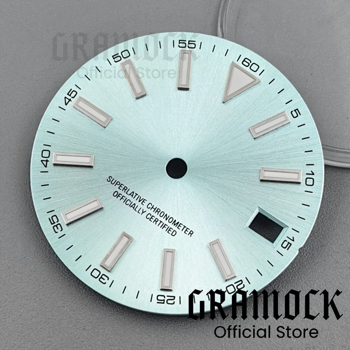 Sunburst Green-Blue-Black Luminous Watch Dial & Hand Set with Single Date Feature