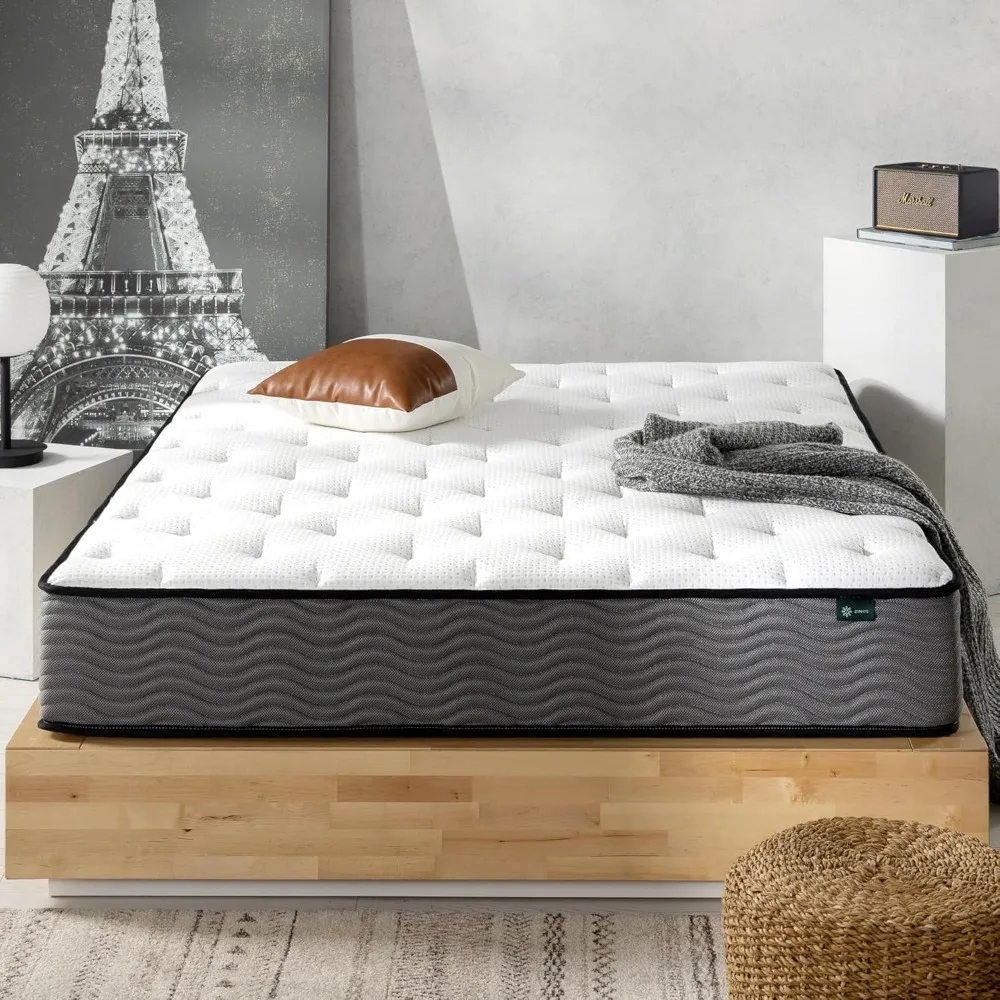 10 Inch True Support Hybrid Mattress,Queen, Fiberglass Free, Medium Feel, Motion Isolation, Certified Safe Foams Fabric matress 6
