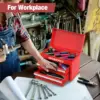 Steel Stackable Tool Box with Liner Blue Small Tool Case for Tools Storage Portable 2-Drawer Micro organizador 2