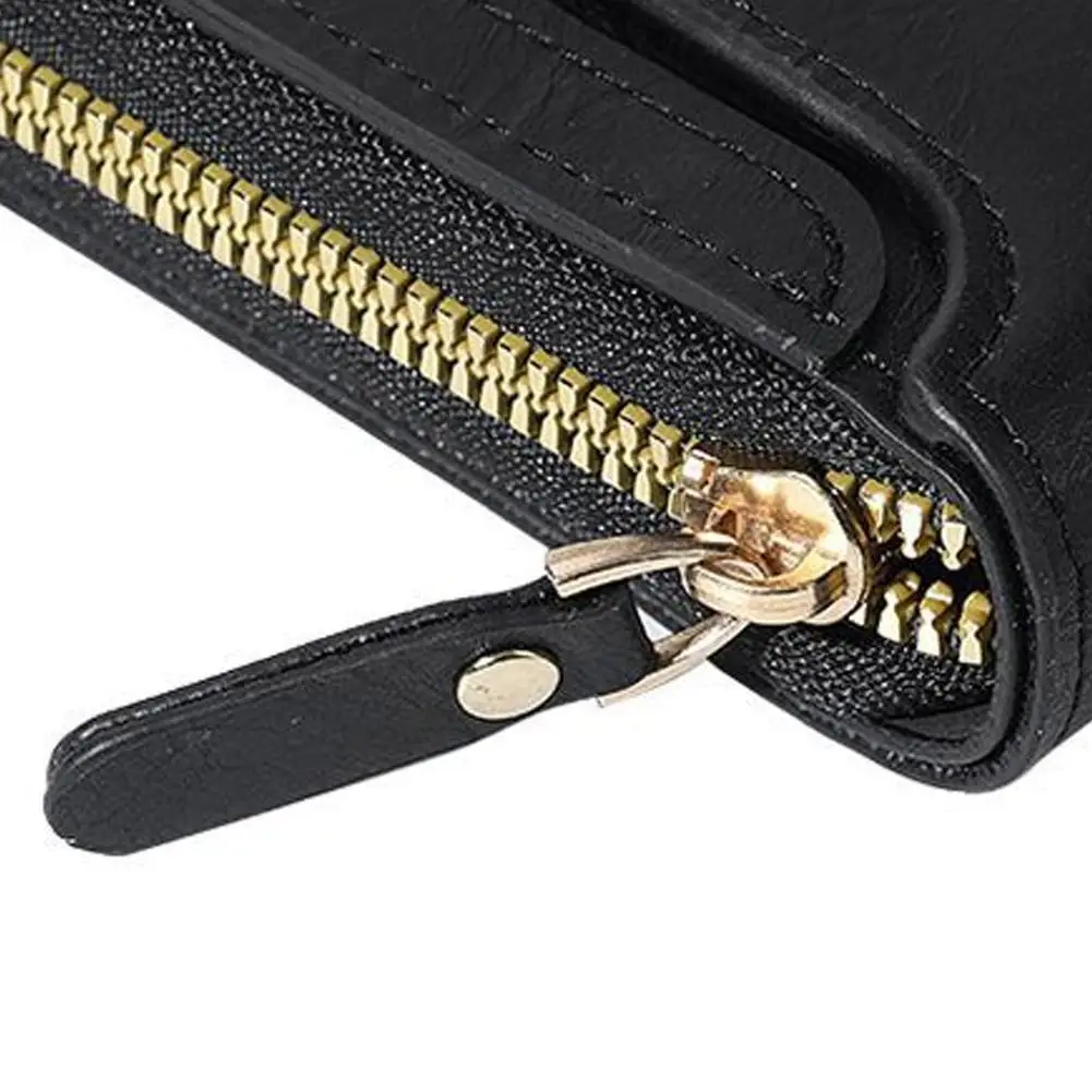 Luxury RFID Blocking Leather Bifold Wallet with Zipper Coin Pocket and Large Capacity Card Holder