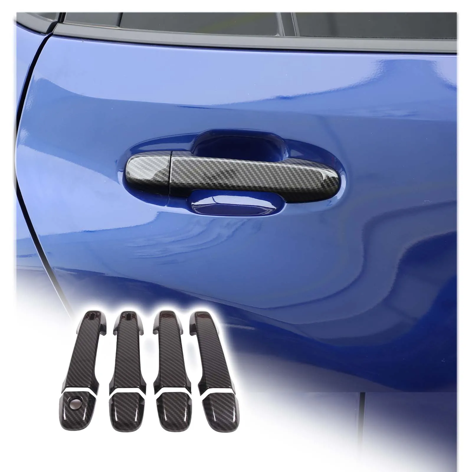 

For Subaru Crosstrek 2024 ABS Carbon Fiber Style Car Door Handle Trim Cover Decorative Sticker Auto Accessories