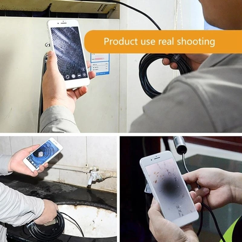 5.5mm 타입-C 내시경 카메라 IP67 방수, 6개 조절 가능 LED, USB 안드로이드 호환, 휴대폰/PC용 플렉시블 검사 내시경