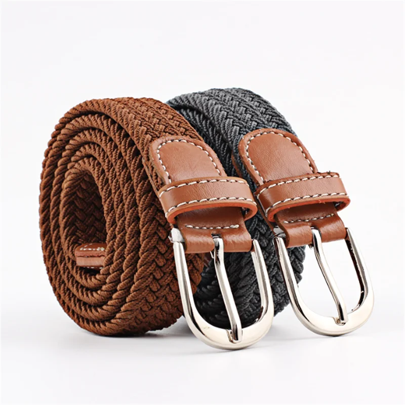 

New Fashion Belt Canvas Braided Belts For Women Men High Quality Pin Buckle Woven Stretch Waist Strap For Jeans Cinturon Mujer