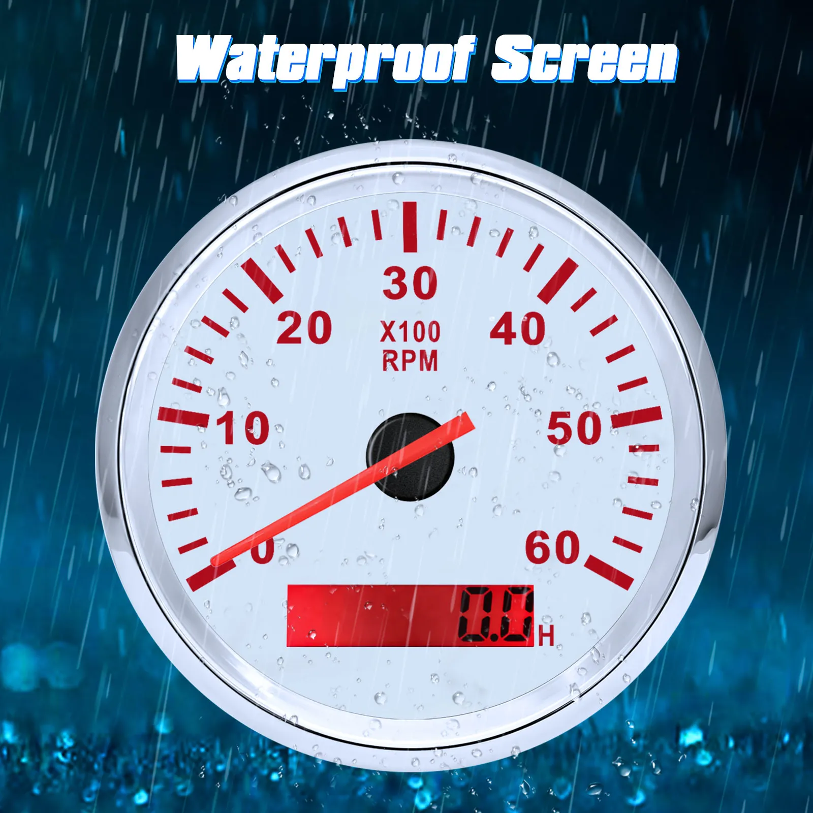 Custom 4K/6K/8K RPM 85mm Boat Tachometer Digital Engine Tach Hourmeter Tachometer Gauge for Diesel Gasoline Car rpm Meter Gauge tachometer gauge engine tachometer tachometer meter