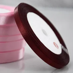 Burgundy Satin Ribbon for Elegant Gift Wrapping and Crafting (6mm Deep Wine Red)