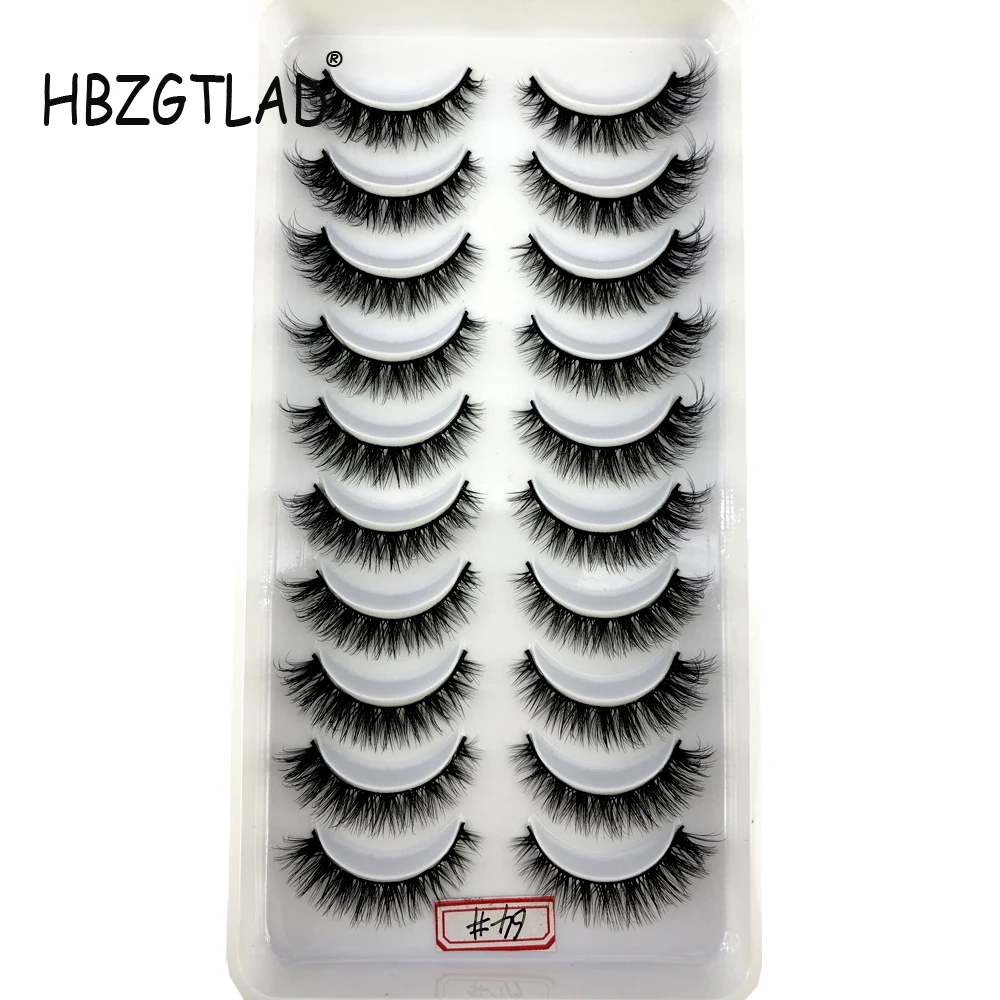 HBZGTLAD Wholesale 10 pairs Lashes Eyelashes cilios 3d Mink Lashes wholesale mink eyelashes false eyelashes maquiagem X05