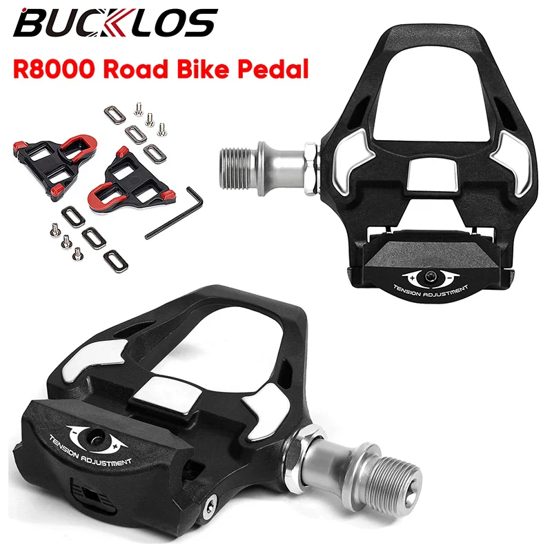 BUCKLOS R8000 Road Bike Pedals Clipless Bicycle Platform Pedals for SPD Cleat Self-locking Cycling Pedals Gravel Road Bike Part