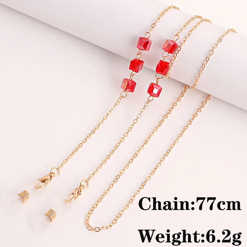 

2023 New Fashion Resin Glasses Chain Neck Strap for Women Cute Candy Color Crystal Reading Sunglasses Lanyard Outdoor Mask Chain