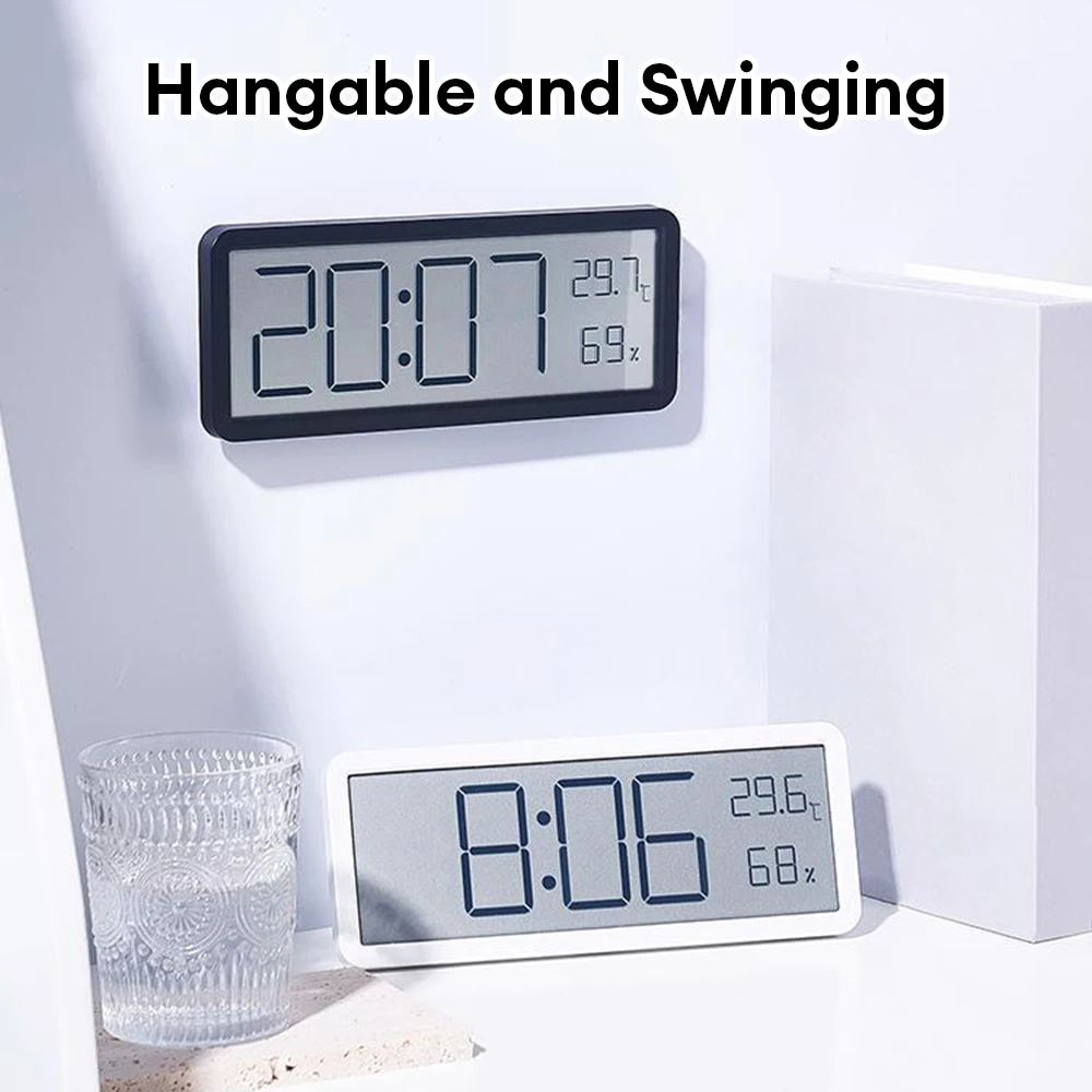 LCD Screen Digital Wall Clock Time Temperature Humidity Display Electronic Hanging Desktop Battery Powered wall clock,digital wall clock,digital display clock