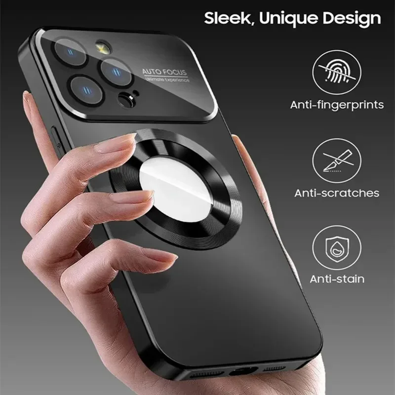 Luxury Glass Camera Lens Protection Case For iPhone.