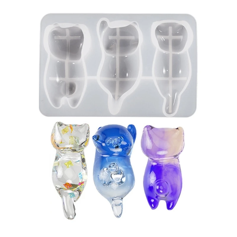 

Small Cat Shaped DIY Pendant Molds Jewelry Making Tools for Keychain Decorations F19D