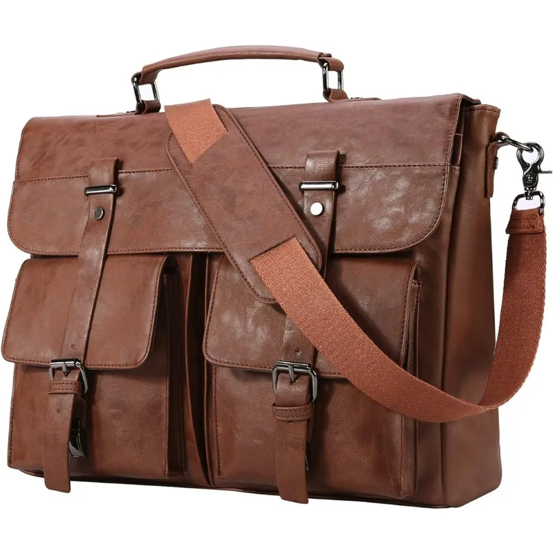 

Leather Messenger Bag for Men,15.6 Inch Vintage Laptop Bag Briefcase Satchel