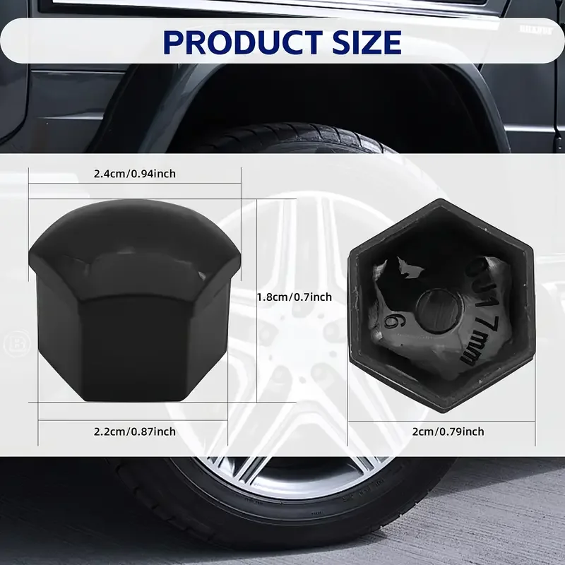 20pcs Car Wheel Tire Nut Caps Anti-Rust Protection Cover 17mm 19mm 21mm Car Hub Nut Decoration Cap Accessories, wheel nut caps,wheel nut covers