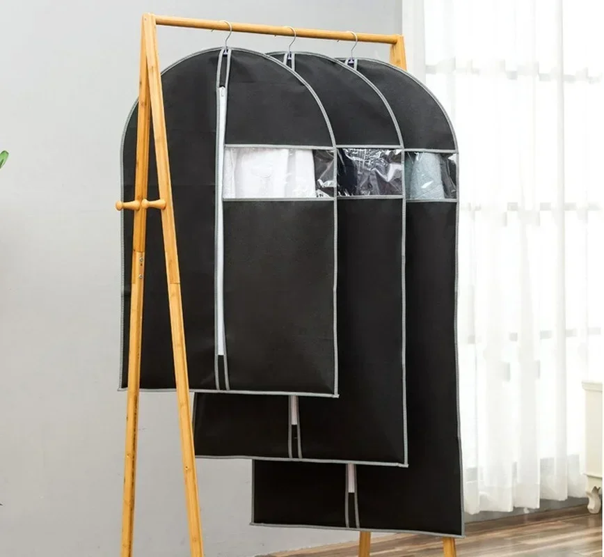 투명 통기성 방수 의류 커버, 먼지 방지 의류 보관 가방 (지퍼 포함, 나방 방지)