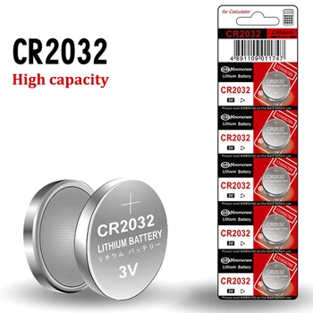 5Pcs 3V 210mAh CR2032 Button Cell Lithium Battery DL2032 ER2032 GPCR2032 For Car Key Electronic Watch 1