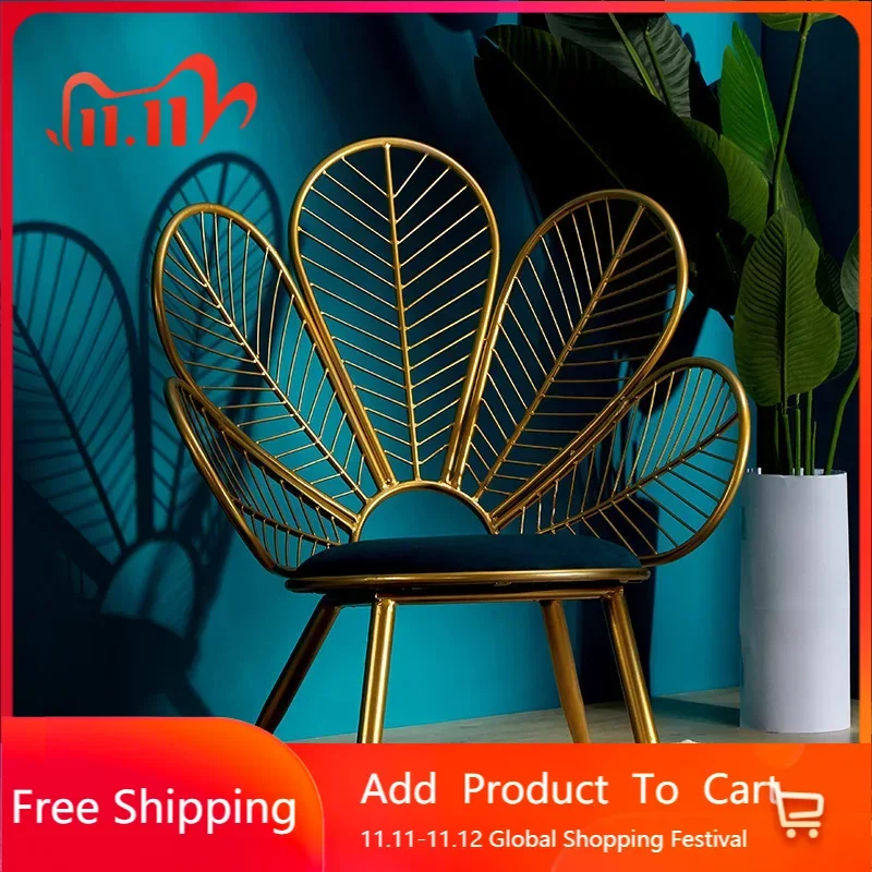 

Nordic Light Luxury Living Room Chair Iron Peacock Leisure Luxury Backrest Designer Desk Sofa Library Living Room Furniturek
