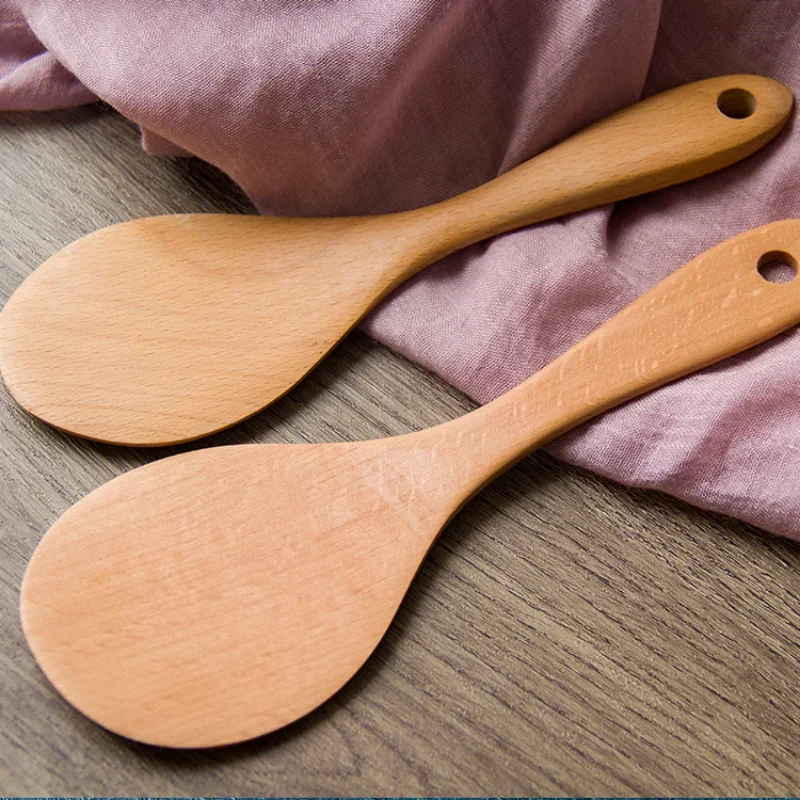 Wooden Cooking Spoon 3 Types Wooden Rice Paddle Spoon High Quality Rice Scoop Sushi Paddle Tableware Spoon Dinnerware Kitchen Gadgets Tool