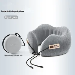 U-Shaped Memory Foam Travel Pillow - Soft, Slow-Rebound Comfort for Neck Support and Cervical Health (Light gray)