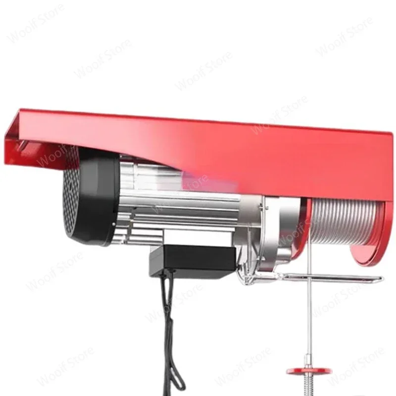 300KG Electric Hoist 220V Crane Household Small Lift Hoist Portable Remote Control Crane With Wire