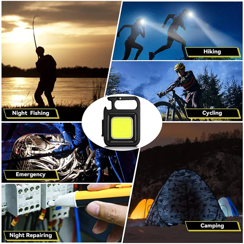 Mudder 12-Pack Mini Keychain Flashlights - Rechargeable LED Torch Lights For Camping, Hiking & Emergencies