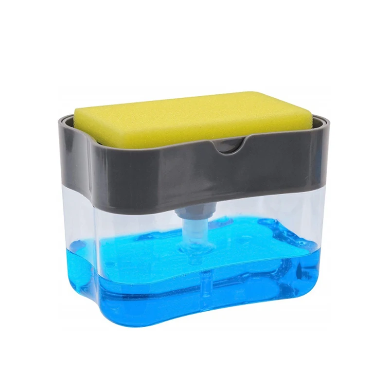 Soap Dispenser Soap Liquid Box Pressing Soap Liquid Box 2 In 1 Scrubbing Liquid Detergent Dispenser Press-Type Liquid Soap Box Pump Organizer Kitchen Tool Bathroom Supplies