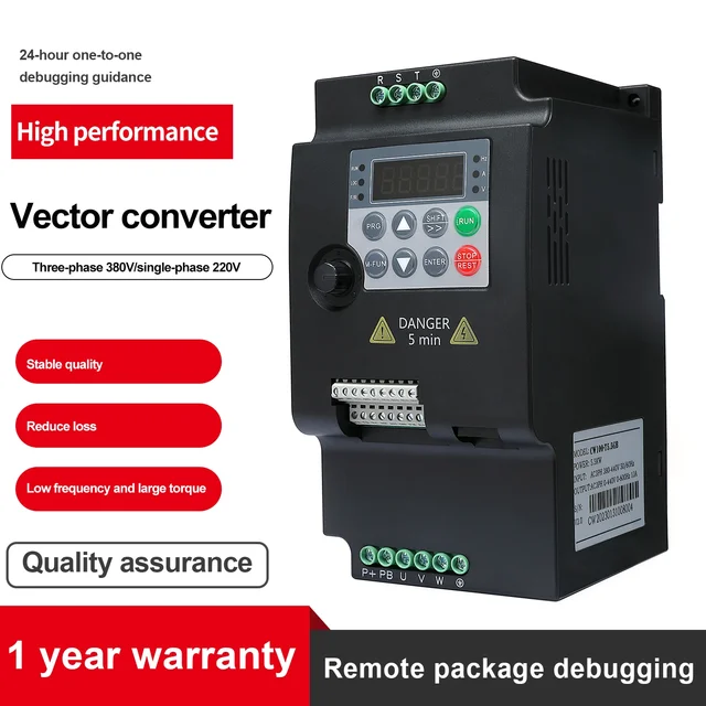 VFD 인버터, 0.75KW-5.5KW, AC 220V/380V 3HP 가변 주파수 드라이브, 3 상 입력, 3 상 출력, 스핀들 모터 CNC 기계용