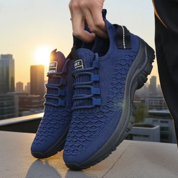 أحذية الجري الرجالية المشهورة، أحذية رياضية خفيفة الوزن شبكية قابلة للتنفس، أحذية مشي كاجوال مريحة Zapatillas De Deporte 5