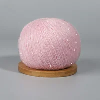 50g Lace  Mohair Yarn with Sequins  Crochet Knitting Yarn with Lurex Fashion Baby Soft Sweater Shawl Needlework Yarns with Loops 3