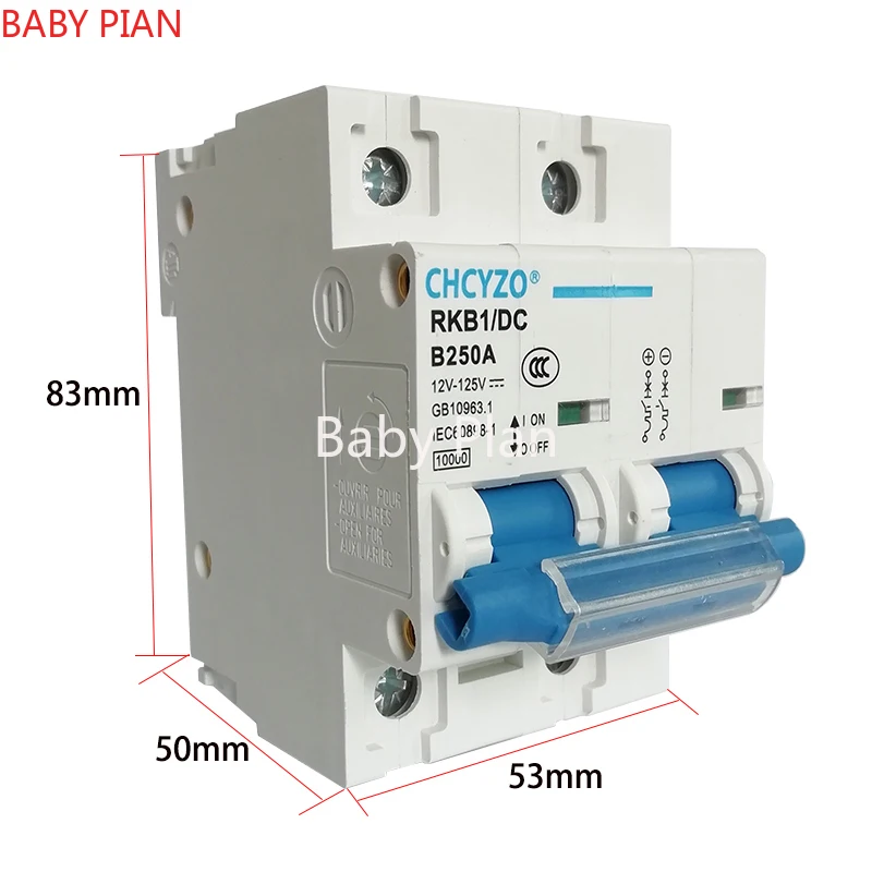태양 전지 RV 배터리 회로 차단기, 2P DC 회로 차단기, 12V, 24V, 36V, 48V, 60V, 72V, 96V, 120V, 80A, 100A, 125A, 150A, 200A, 250A