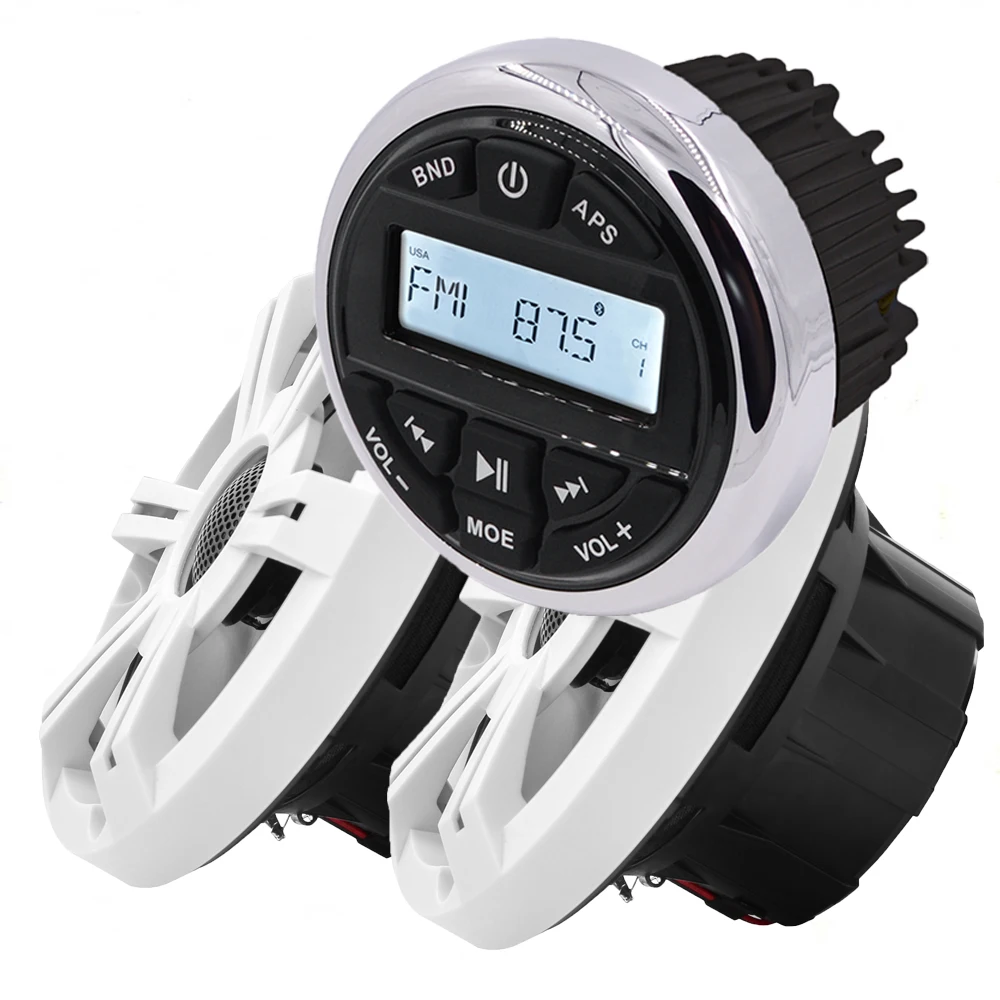 Морской Стерео-радиоприемник с Bluetooth и FM-плеером или 2 водонепроницаемых динамика 6,5 дюйма для лодки или Комплект Combo, для Yamaha Jet Ski, гольф-карт, яхты