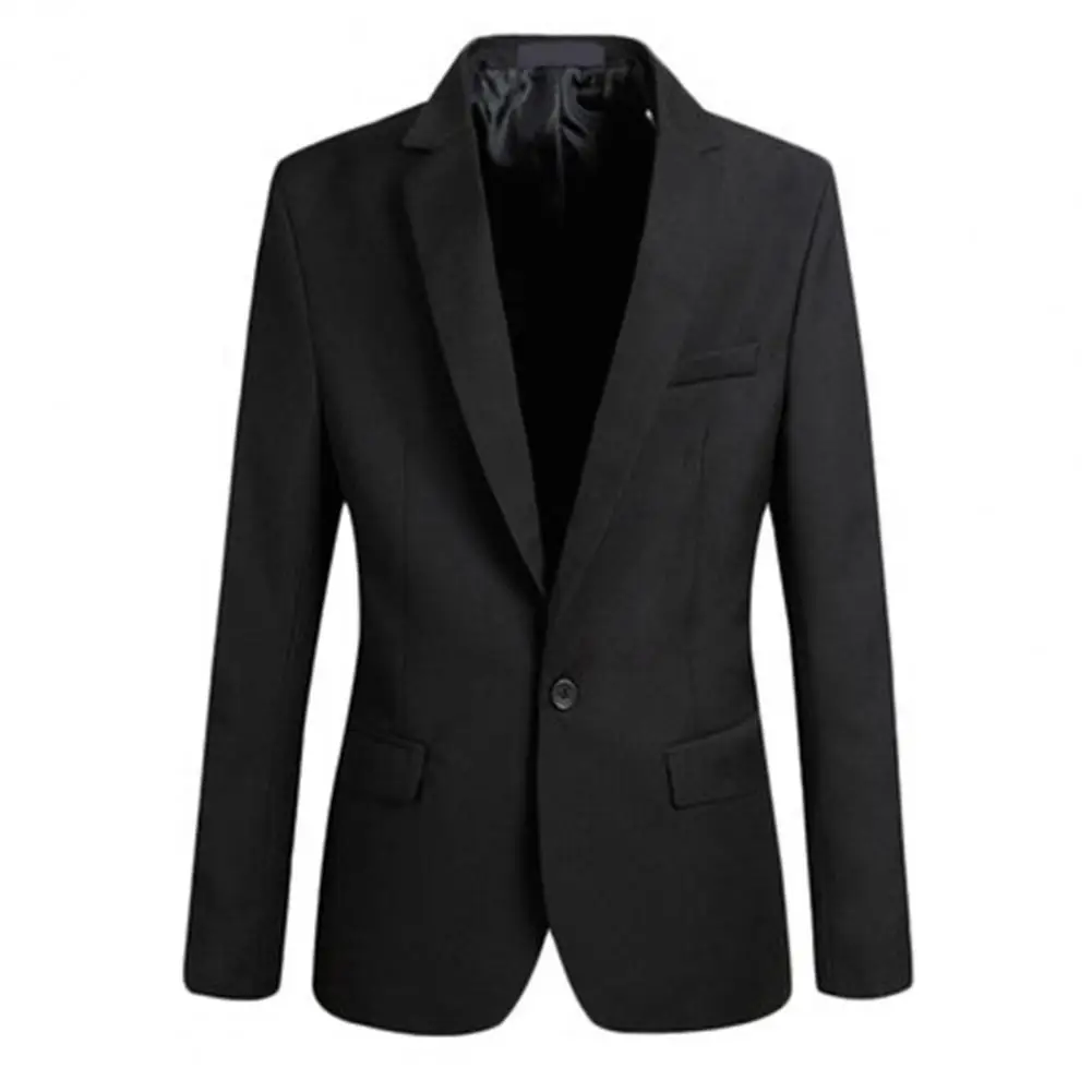 Business Men Blazer Coat Slim Suit Jacket Korean Style Casual Lapel Long Sleeve Solid Color Jackets for men chaquetas hombre