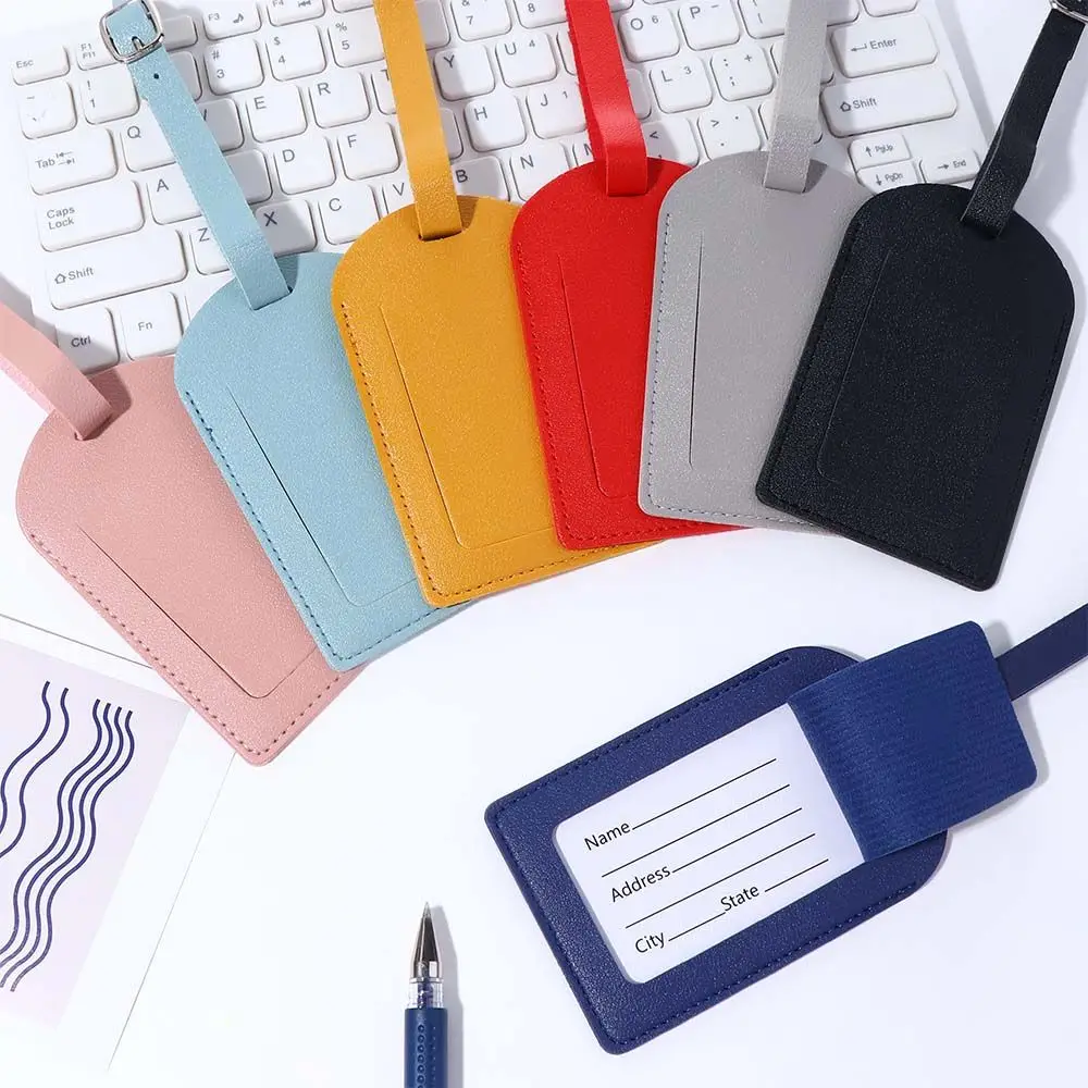 Colorful PU Leather Airplane Check-in Handbag Label Boarding Pass Airplane Suitcase Tag Luggage Tag Travel Accessories