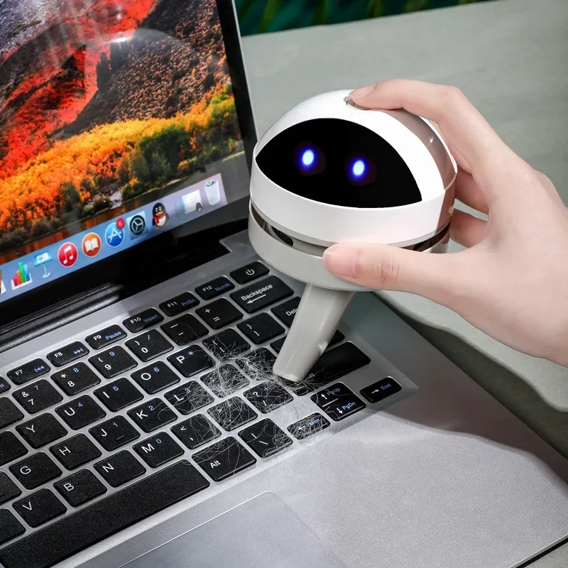 귀여운 로봇 데스크탑 진공 청소기, USB 키보드 클리너, 지우개 연필 면도기, 미니 휴대용 진공 청소기