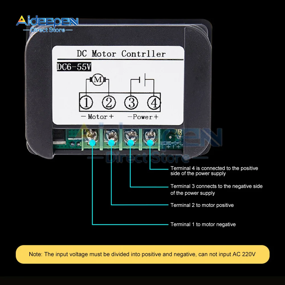 DC Motor Speed Controller Motor Speed Controller Speed Meter Electric Motor Speed Controller DC 6-55V 30A PWM DC Motor Governor Controller Motor Driver Speed Meter with Button+Knob Speed Control 12V 24V 36V 48V