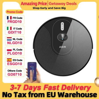 Robot vacuum cleaner ABIR X6PRO with intelligent ocular system, suction 6000pa, Virtual Wall software, zone cleaning, disinfection with wet washing, memory map, compatible with Alexa, Google Home 1