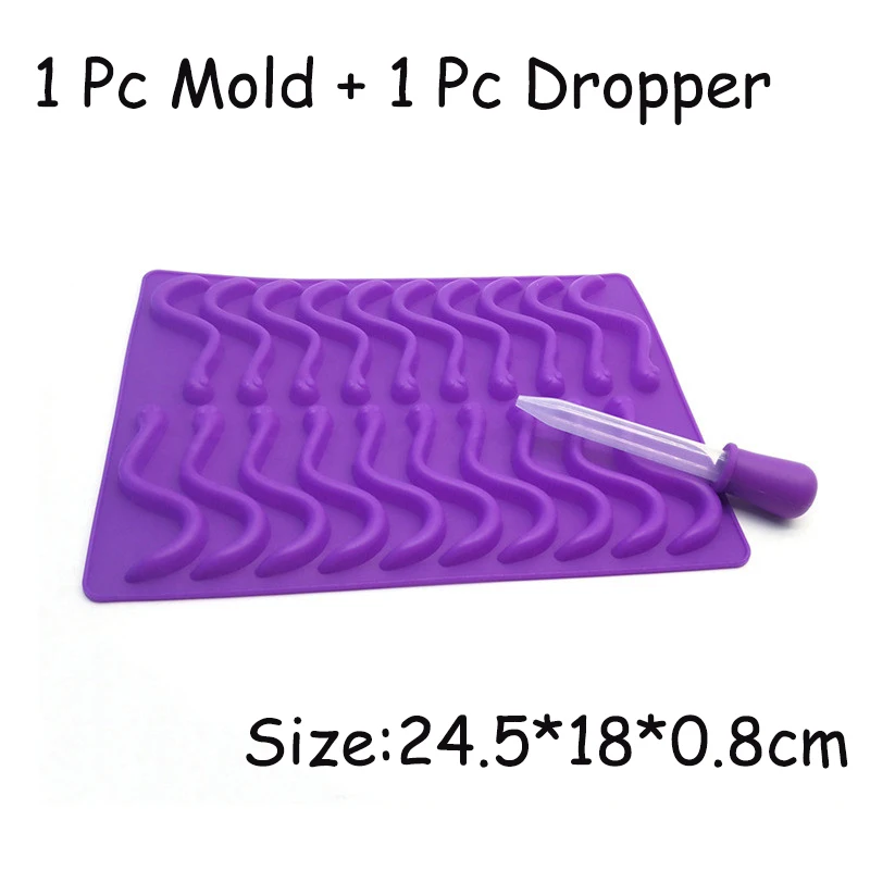 Worm Silicone Mold With Dropper