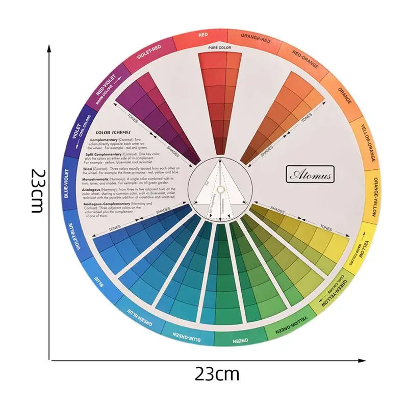 Color Wheel Chart Wheel Color Colour Guide Chart Mixing Rgb Board Makeup Learning Circle Blending Artist Mixed Basic Pigment Painting Theory