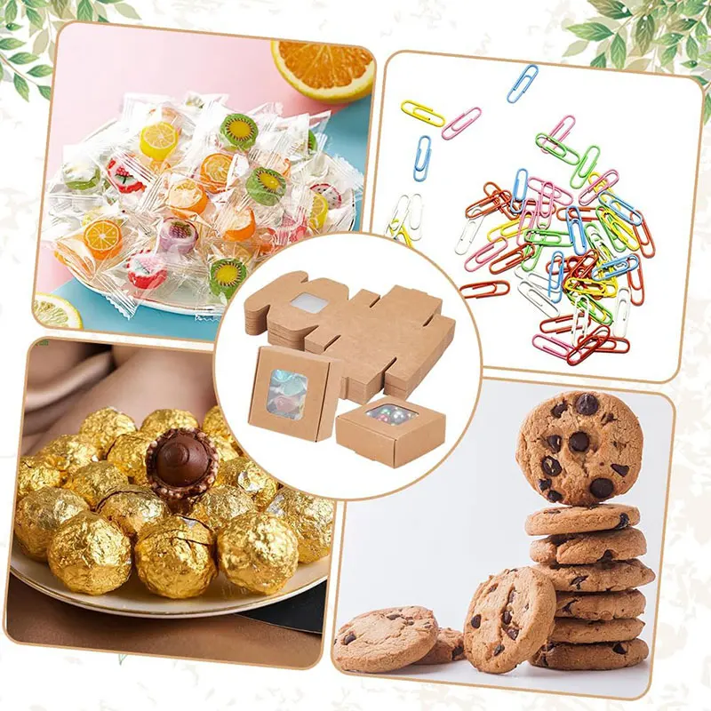 10/30/50pcs Mini Kraft Paper Soap Gift Boxes with Clear Window, Small Packaging Case fo... - SKU KGSB0930 - UGI Packaging